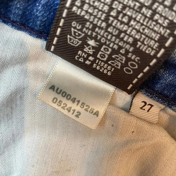 7 for all Mankind The Skinny Distressed Blue Jeans  27 - Picture 10 of 12